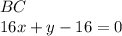 BC\\&#10;16x+y-16=0