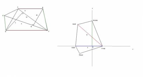 Впятиугольнике,ав║cд, дe║bc ас=12,ес=3,от в до ес = 16,от д до ас?