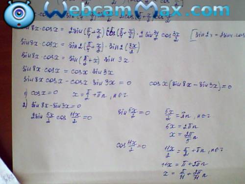 Много sin7x+sin9x=2(cos^2(п\4-x)-cos^2(п\4+2x))