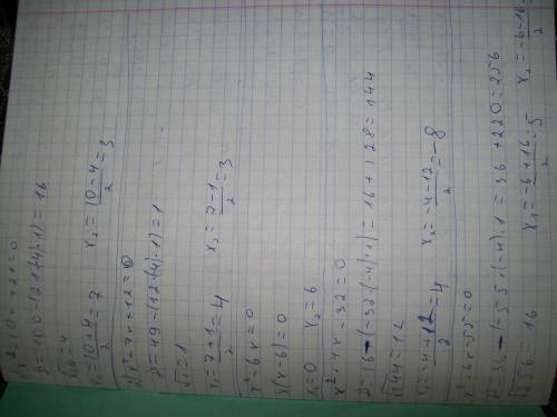 Хквадрат -10х+21=0 х квадрат -7х+ 12=0 х квадрат -6х=0 х квадрат+ 4х-32=0 х квадрат+ 6х -55 =0 х ква