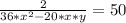 \frac{2}{36*x^{2}-20*x*y}=50