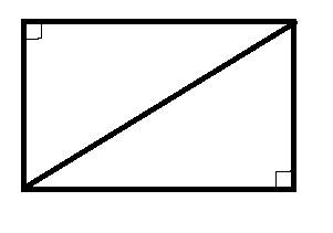 На какие два треугольника делит прямоугольникего диагональ ? сделай чертёж (если можно отправте фото