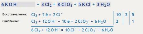 Составить овр: сl2+koh=kclo3+kcl+h2o