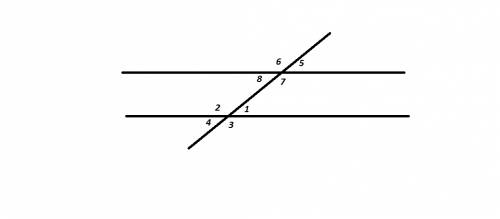 Найдите все углы образованные при пересечении двух параллельных прямых а и в секущей с если один из