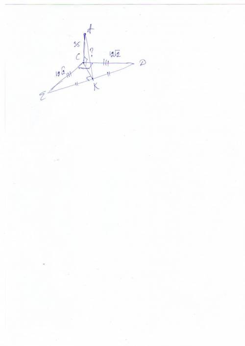 Решите ! 1) через вершину прямого угла с в равнобедренном треугольнике сde проведена прямая ca, перп
