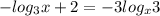 -log_3x+2=-3log_x3