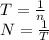 T = \frac{1}{n} \\ N = \frac{1}{T}