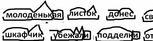 Разбери слова по составу молоденькая листок донес свисток шкафчик убежали подделки оттенки