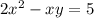 2 x^{2} -xy=5