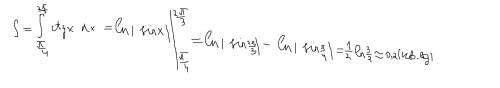 Найти площадь криволинейной трапеции y=ctgx, x=pi/4, x=2pi/3, ox