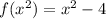 f(x^{2})=x^{2}-4