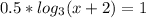 0.5*log_{3}(x+2)=1