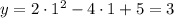 y=2\cdot 1^2-4\cdot 1+5=3