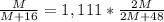 \frac{M}{M + 16} = 1,111* \frac{2M}{2M + 48}