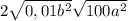 2 \sqrt{0,01b ^{2} } \sqrt{100a^{2} }