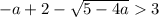 -a+2- \sqrt{5-4a} 3