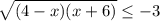 \sqrt{(4-x)(x+6)} \leq -3