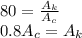 80= \frac{A_k}{A_c} \\ 0.8A_c=A_k