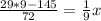 \frac{29*9-145}{72}= \frac{1}{9} x