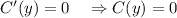 C'(y)=0~~~\Rightarrow C(y)=0