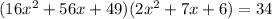 (16x^2+56x+49)(2x^2+7x+6)=34