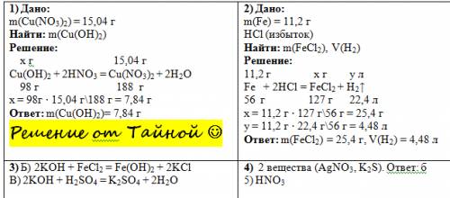 1. медь(2) гидроксид растворили в азотной кислоте и добыли соль массой 15,04 гр. какая масса медь(2)