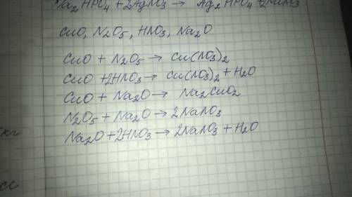 Составить уравнения возможных реакций: cuo,n2o5, hno3,na2o