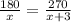 \frac{180}{x} = \frac{270}{x+3}