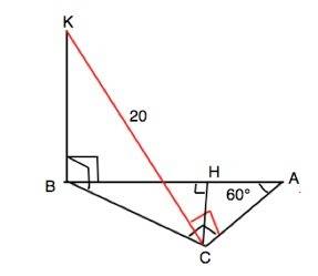 Треугольнк abc - прямоугольный , угол a = 60 градусов , угол c = 90 градусов. ch - высота треугольни