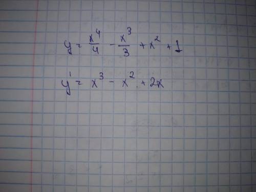  \frac{{x}^{4} }{4} - \frac{ {x}^{3} }{3} + x {}^{2} + 1