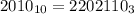 2010_{10}=2202110_{3}