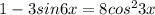 1-3sin6x=8cos^23x