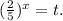 (\frac{2}{5})^x=t.