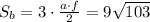 S_b=3\cdot \frac{a\cdot f}{2} =9 \sqrt{103}