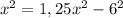 x^{2} =1,25x^{2}- 6^{2}