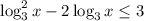 \log_3^2x-2\log_3x \leq 3