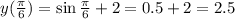 y(\frac{\pi}{6} )=\sin \frac{\pi}{6} +2=0.5+2=2.5