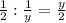 \frac{1}{2} : \frac{1}{y}= \frac{y}{2}