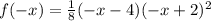 f(-x)=\frac{1}{8} (-x-4)(-x+2)^2