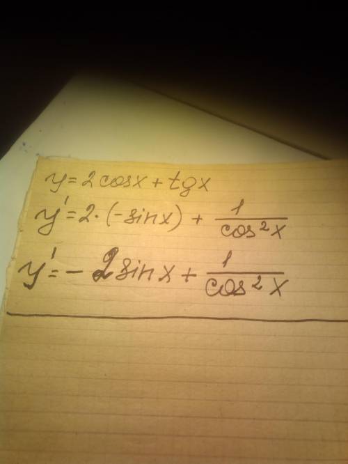 y = 2 \cos \: x + tgx