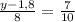 \frac{y-1,8}{8}= \frac{7}{10}