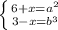 \left \{ {{6+x=a^2} \atop {3-x=b^3}} \right.