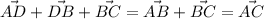 \vec{AD}+\vec{DB}+\vec{BC}=\vec{AB}+\vec{BC}=\vec{AC}