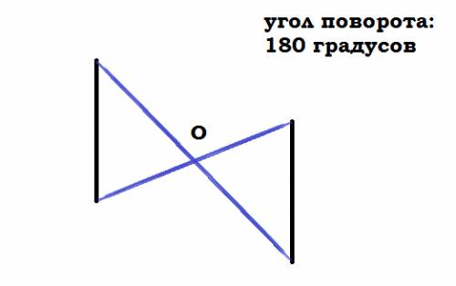 Начертите два параллельных отрезка,длины которых равны.постройте центр поворота,при котором один отр