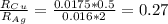 \frac{R_C_u}{R_A_g} = \frac{0.0175*0.5}{0.016*2} = 0.27