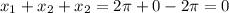 x_{1}+x_{2}+x_{2}=2 \pi +0-2 \pi =0