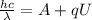 \frac{hc}{\lambda} = A+qU