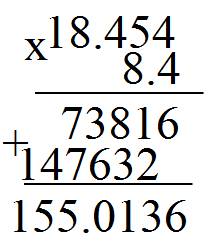 Решите пример в столбик с десятичными дробями; 8,4 умножить на полное решение !