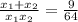 \frac{x_1+x_2}{x_1x_2}=\frac{9}{64}