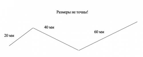 Начерти ломанную ,у которого длина первого звена 20мм,второго40мм,а длина третьего равна сумме длин